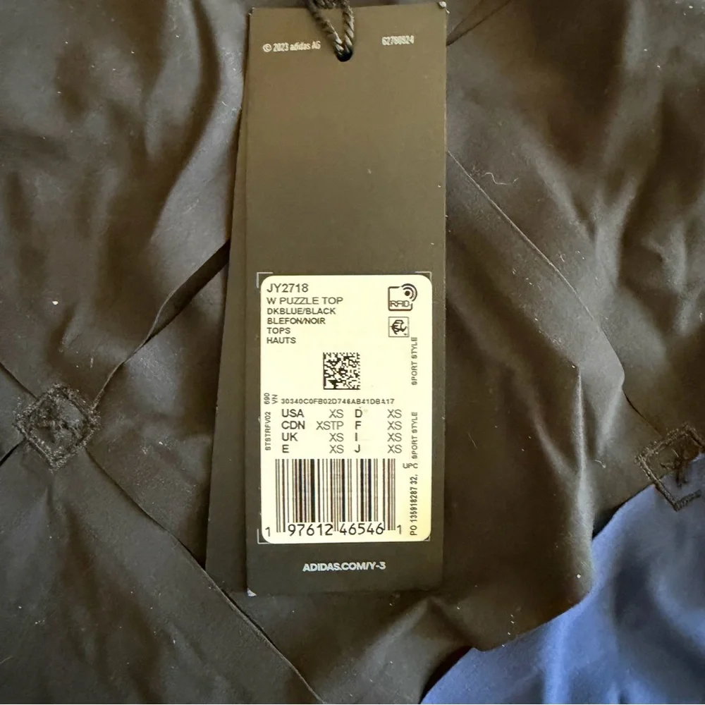 Adidas Y-3 puzzle Black and Blue Patchwork Crop Top women XS - Picture 4 of 4